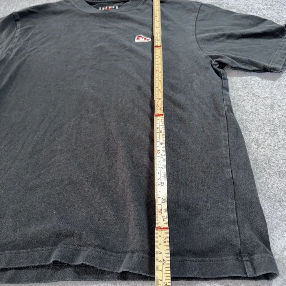 Jordan AJ1 Patch T-Shirt Medium Black Embroidered Sneaker Logo 100% Cotton